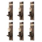 Kit 6 Arandelas Luminária de Parede Colonial em Madeira Maciça Rústica e Sisal Ideal para Sítios Chácaras Chalés Retrô Vintage Kit 6 Arandelas Luminária de Parede Colonial em Madeira Maciça Rústica e Sisal Ideal para Sítios Chácaras Chalés Retrô Vintage
