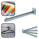 Kit 6 Arara De Parede Cabideiro Cromado Com Esfera Reta 40cm Kit 6 Arara De Parede Cabideiro Cromado Com Esfera Reta 40cm