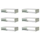 Kit 6 Araras Roupas Cabideiro Prateleira 60x20x25 Cm Mdf