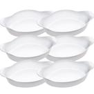 Kit 6 Assadeiras Marinex Opaline Vidro Branco 600 1L e 1,4L Kit 6 Assadeiras Marinex Opaline Vidro Branco 600 1L e 1,4L