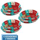 Kit 6 Assadeiras Travessa Oval Vidro 2,4L 3,2L Nadir Marinex Kit 6 Assadeiras Travessa Oval Vidro 2,4L 3,2L Nadir Marinex