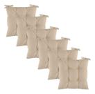Kit 6 Assentos Almofada 4 Furos Futton Cadeira Poltrona Sofa Pallet Fitas Amarrar Futon 40x40-liso