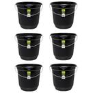 Kit 6 Balde de Limpeza Multiuso 7,5L Eco Preto Com Alça