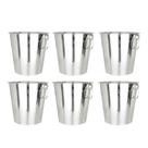 Kit 6 Baldes de Gelo 4L em Aço Inox Champagne Long Necks Festas e Bares