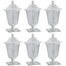 Kit 6 Balizadores Luminárias de Jardim Branco 31cm Clássico Alumínio Lente Fosca Grega Dital Kit 6 Balizadores Luminárias de Jardim Branco 31cm Clássico Alumínio Lente Fosca Grega Dital