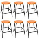 Kit 6 Bancos Banqueta Bar 55cm Empilhavel Para Lanchonete Mesa Cozinha Laranja Kit 6 Bancos Banqueta Bar 55cm Empilhavel Para Lanchonete Mesa Cozinha Laranja