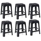 Kit 6 Bancos Banquetas Preta Adulto 45 Cm Plástica -Arqplast Kit 6 Bancos Banquetas Preta Adulto 45 Cm Plástica -Arqplast