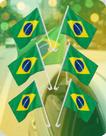 Kit 6 Bandeiras Brasil para Janela de Carro 45x30cm Copa do Mundo Torcida