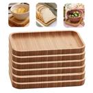 Kit 6 Bandeja de Bambu Petisqueira Multiuso Hire Lyor 20x10x1,5cm