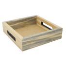 Kit 6 Bandeja Quadrada Com Alça 17x17x4,5 Madeira Pinus 10mm