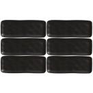 Kit 6 Bandejas Cerâmica Servir Sushi Sashimi 33x13cm Preto T