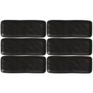 Kit 6 Bandejas Cerâmica Servir Sushi Sashimi 33x13cm Preto Travessa Porto Brasil