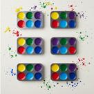 Kit 6 Bandejas De Aluminio Paleta Godê Retangular Para Pinturas Tinta Aquarela Escolar Artesanato