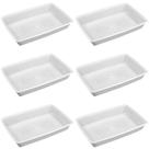 Kit 6 Bandejas de Plástico 7L Bacia Plasvale 45x30x8cm Açougue Restaurante