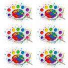 Kit 6 Bandejas De Plastico Paleta Godê 8 Cavidades Para Pinturas Tinta Aquarela Escolar Artesanato