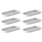 Kit 6 Bandejas Decorativas 16x8cm Dual Branca Oval Plástica Ou Buffet Eventos