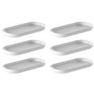 Kit 6 Bandejas Decorativas 16x8cm Dual Branca Oval Plástica Ou Buffet Eventos