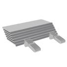 Kit 6 Bandejas Gondola FIT 40 Branco 6X 25x90 Pe Cinza