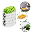 Kit 6 Bandejas Inox Travessas Fundas Salada Porções 25cm Kit 6 Bandejas Inox Travessas Fundas Salada Porções 25cm