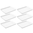 Kit 6 Bandejas Plásticas Brancas 32x23cm Coza Servir Hamburguer Restaurantes Uno