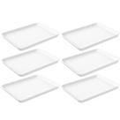 Kit 6 Bandejas Plásticas Brancas 32x23cm Coza Servir Hamburguer Restaurantes Uno
