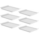 Kit 6 Bandejas Plásticas Lea Ou Branco Retangular 34x21cm para Servir Restaurante Lanchonete Kit 6 Bandejas Plásticas Lea Ou Branco Retangular 34x21cm para Servir Restaurante Lanchonete