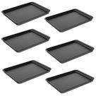 Kit 6 Bandejas Plásticas para Servir 32x23cm Preto Restaurante A4 Fast Food Coza