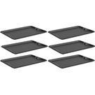 Kit 6 Bandejas Plásticas Preta 48x33cm Servir Coza Uno Restaurante Fast Food Kit 6 Bandejas Plásticas Preta 48x33cm Servir Coza Uno Restaurante Fast Food