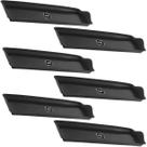 Kit 6 Bandejas Slim 38x16cm Pretas Uz Retangular Fast Food Plástico Rasa Refeitório