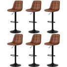 Kit 6 Banqueta Alta Elegance Estofada com Base Giratória e Regulagem de Altura - Marrom Kit 6 Banqueta Alta Elegance Estofada com Base Giratória e Regulagem de Altura - Marrom