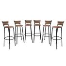 Kit 6 Banquetas 80cm Para Cozinha Balcão Bistrô Area Gourmet Lazer Americana Bares Bancada Itagold