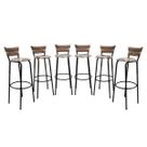 Kit 6 Banquetas 80cm Para Cozinha Balcão Bistrô Area Gourmet Lazer Americana Bares Bancada Itagold