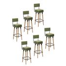 Kit 6 Banquetas Altas Estofadas Florença Verde - Adz