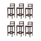 Kit 6 Banquetas Assento Encosto Estofado em Sintetico Hellen cor:imbuia com sintetico nude Kit 6 Banquetas Assento Encosto Estofado em Sintetico Hellen cor:imbuia com sintetico nude