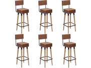 Kit 6 Banquetas Banco Alto Barcelona Couro Café Bar Cozinha Pés Madeira Mz Decor Kit 6 Banquetas Banco Alto Barcelona Couro Café Bar Cozinha Pés Madeira Mz Decor