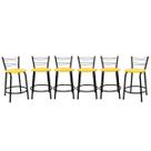 Kit 6 Banquetas Bancos Baixa 45cm Flórida Estrutura Preta Mesa Bistrô Cozinha Americana, Bar, Bancada, Área Gourmet Kit 6 Banquetas Bancos Baixa 45cm Flórida Estrutura Preta Mesa Bistrô Cozinha Americana, Bar, Bancada, Área Gourmet