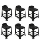 Kit 6 Banquetas Banquinho Plástico 59x44x40CM Com Encosto 25638PM Arqplast