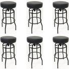 Kit 6 Banquetas Bar Altura 74cm Giratória Preta Assento Preto
