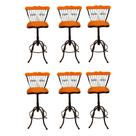 Kit 6 Banquetas Bistrô Alta Giratória