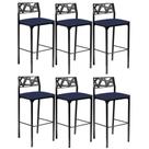 Kit 6 Banquetas Luiza Azul Marinho-gat Magazine Kit 6 Banquetas Luiza Azul Marinho-gat Magazine