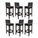 Kit 6 Banquetas Média para Cozinha Nice Madeira Maciça Matelassê Suede Cinza CCS Kit 6 Banquetas Média para Cozinha Nice Madeira Maciça Matelassê Suede Cinza CCS