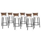 Kit 6 Banquetas Para Balcão 60cm Preta Junco Cappuccino Balcão Bistrô Bar Cozinha Americana Área de Lazer Churrasqueira