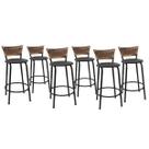 Kit 6 Banquetas Para Balcão 60cm Preta Junco Cappuccino Balcão Bistrô Bar Cozinha Americana Área de Lazer Churrasqueira