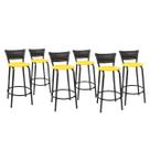 Kit 6 Banquetas Para Bancada 60cm Preta Junco Preto Balcão Ilha Bistrô Bar Cozinha Gourmet Área de Lazer Piscina Kit 6 Banquetas Para Bancada 60cm Preta Junco Preto Balcão Ilha Bistrô Bar Cozinha Gourmet Área de Lazer Piscina