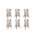 Kit 6 Banquetas para Cozinha Altas Giratórias Madeira Roma Rivatti