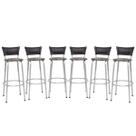Kit 6 Banquetas Para Cozinha Americana Cadeira Balcão Bar Estrutura Prata