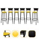 Kit 6 Banquetas Preta Alta Para Cozinha Gourmet Balcão Lanchonete Sorveteria Bar Bistrô Bancada Itagold