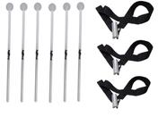 kit 6 Baquetas para Lira + 3 Talabartes Preto