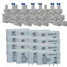 Kit 6 base rele acop fino 38.51-24v+16 rele acop fino hf41f