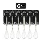 Kit 6 batedor de ovos fouet inox 28,5 cm